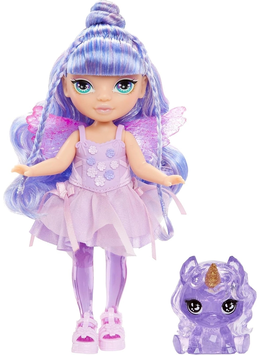 Rainbow High Amethyst Willow Fairy Doll - 5.5” Purple Hair Magical Flying Pet