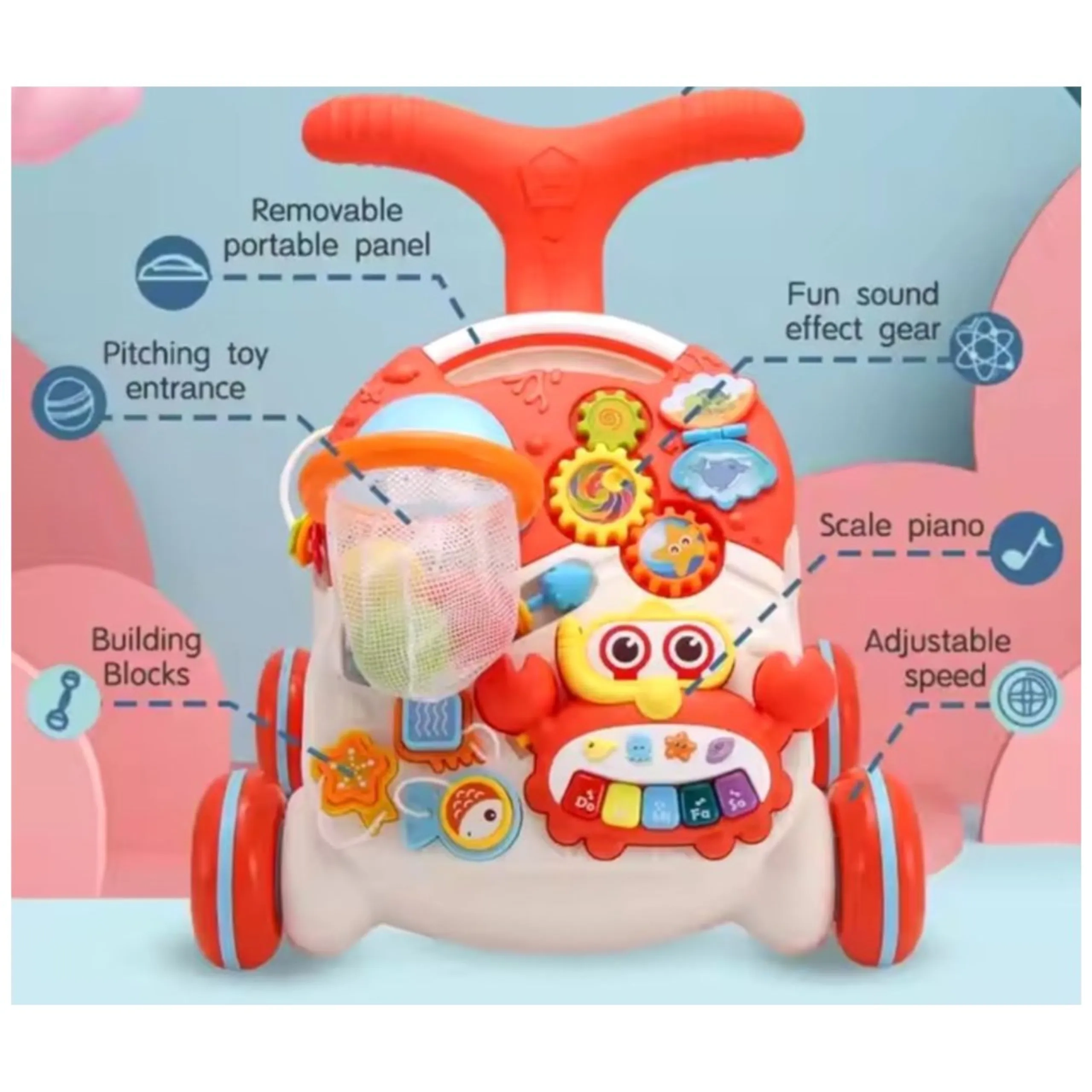 Baby Push Walker - Activity Learning Panel Music & Lights