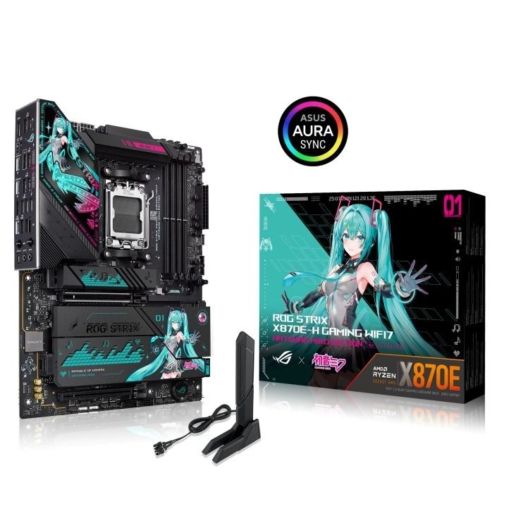 ROG x Hatsune Miku Gaming PC - 9950X3D 64GB 2TB + ROG Strix XG27ACMEG-G - 27-inch QHD + ROG Strix Arion - 2TB + ROG T-Shirt