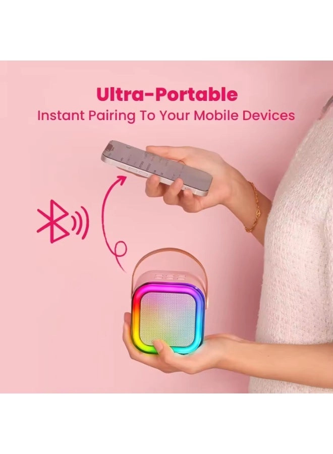 Karaoke Bluetooth Speaker - High Volume Wireless Dual Mic RGB Lights