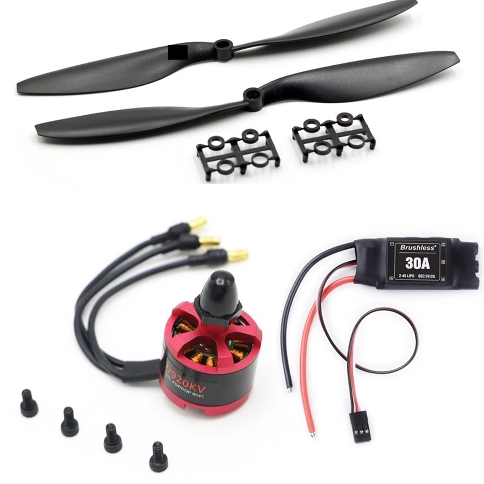 Nieqn 30A Brushless ESC + 3.5mm Connector + 2212 920KV Brushless Motor + 1045 Propeller
