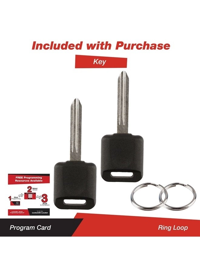 Keyless Entry Remote Fob - Uncut Pack of 2 Black