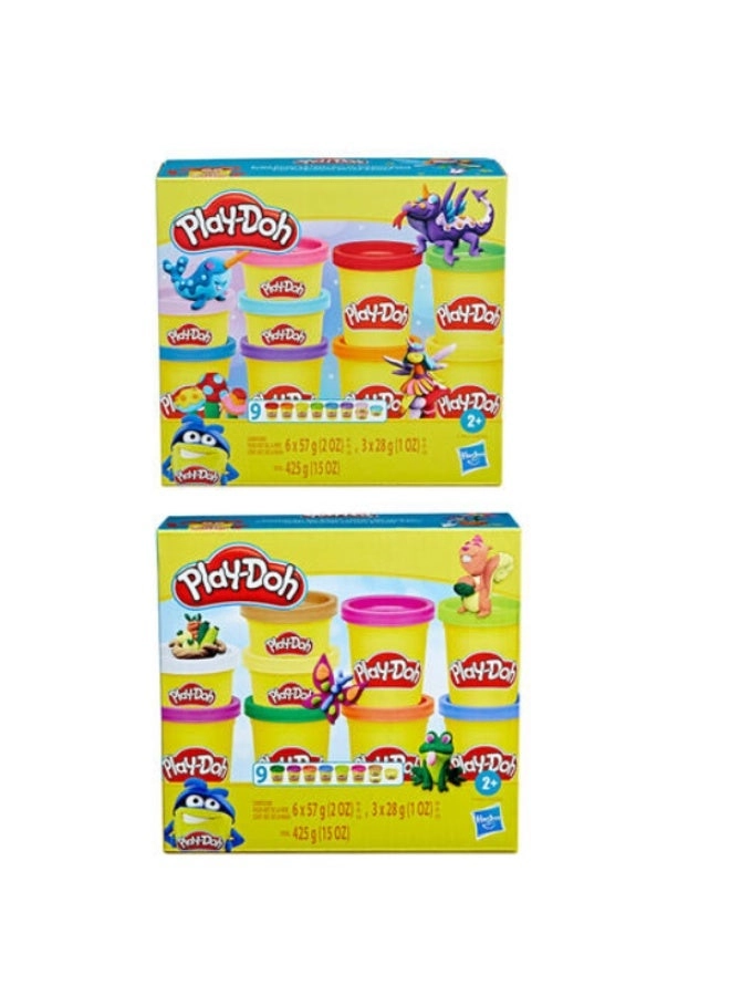 Play-Doh Colorful Compound 9 Pack - wheat, water, and salt 1-ounce 2-ounce