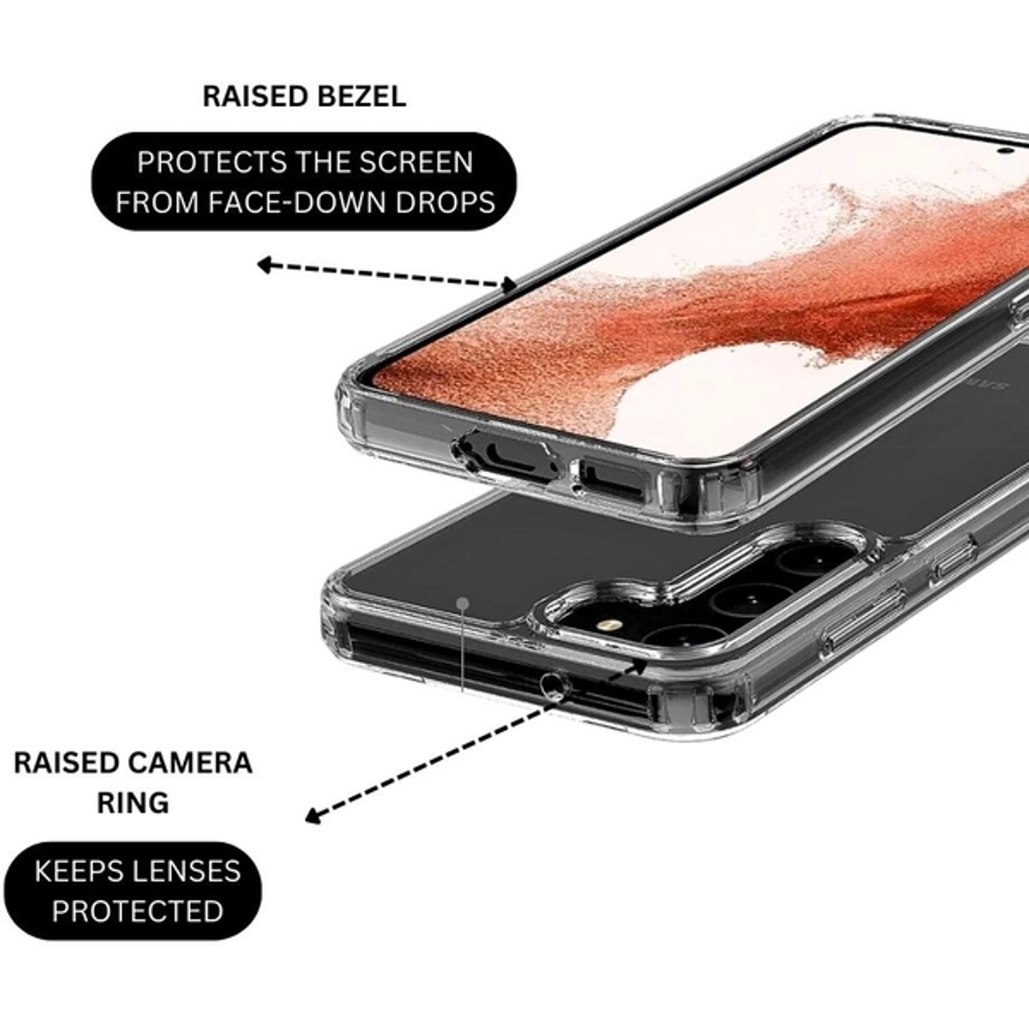 Case Clear with Screen Protector for Samsung Galaxy S23 Plus