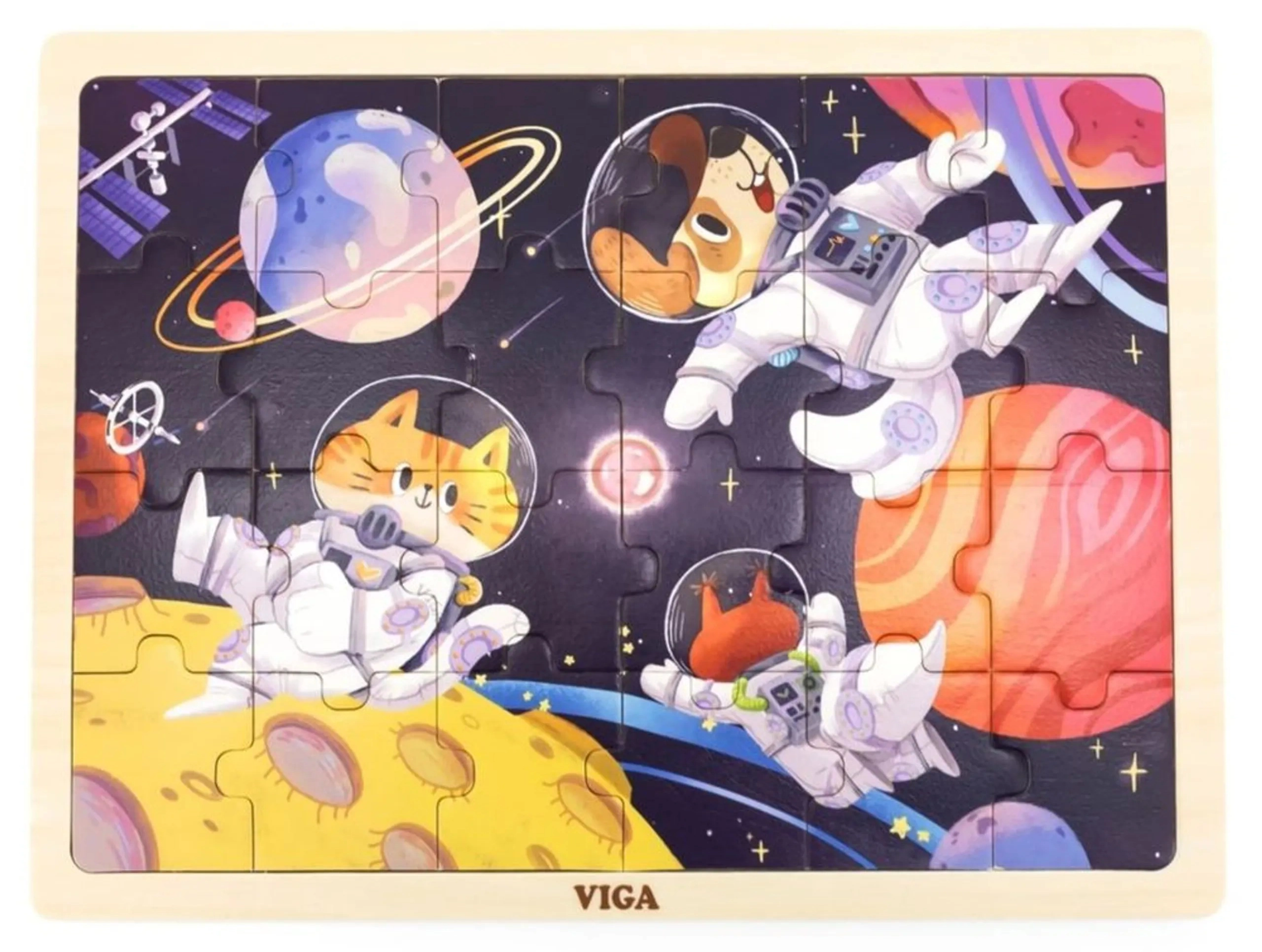 VIGA Space Adventures Wooden Puzzle (29464294-44646) - 24 pcs