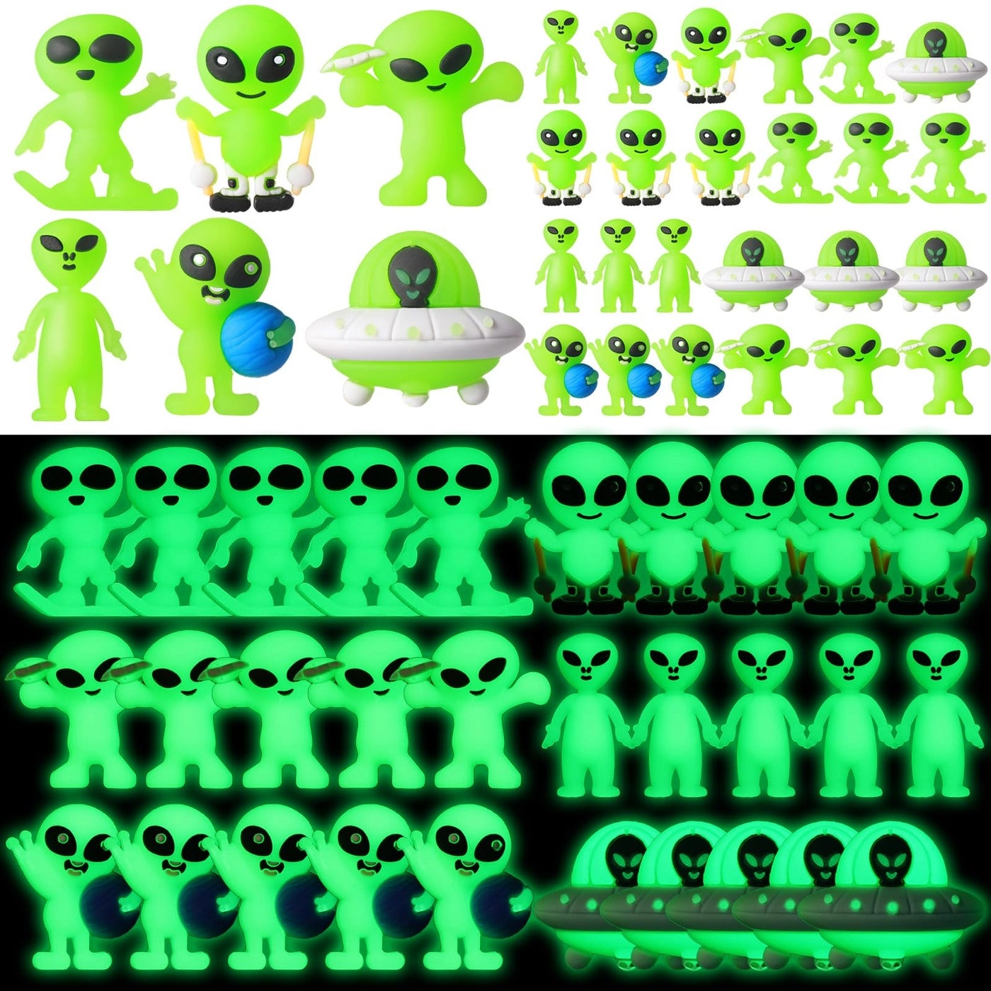 Mini Alien Figures - 100 pcs