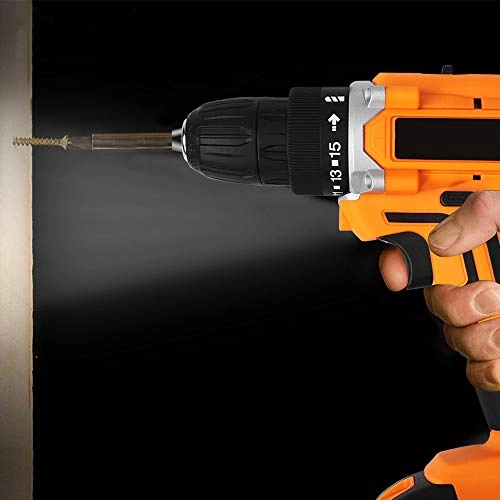 Cordless Drill + Cordless Screwdriver - 21V + Li-Ion Battery - 1300mAh + Drill Chuck - 10 mm