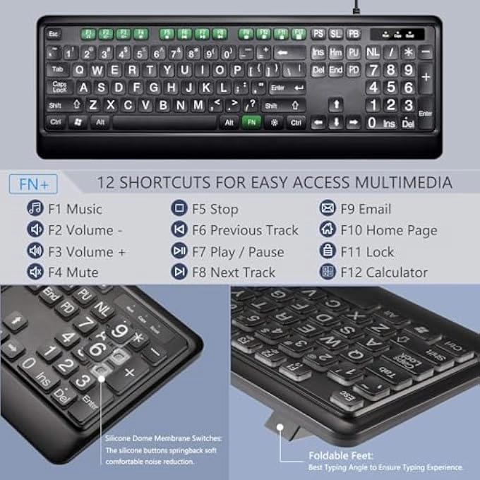 LARGE PRINT BACKLIT KEYBOARD