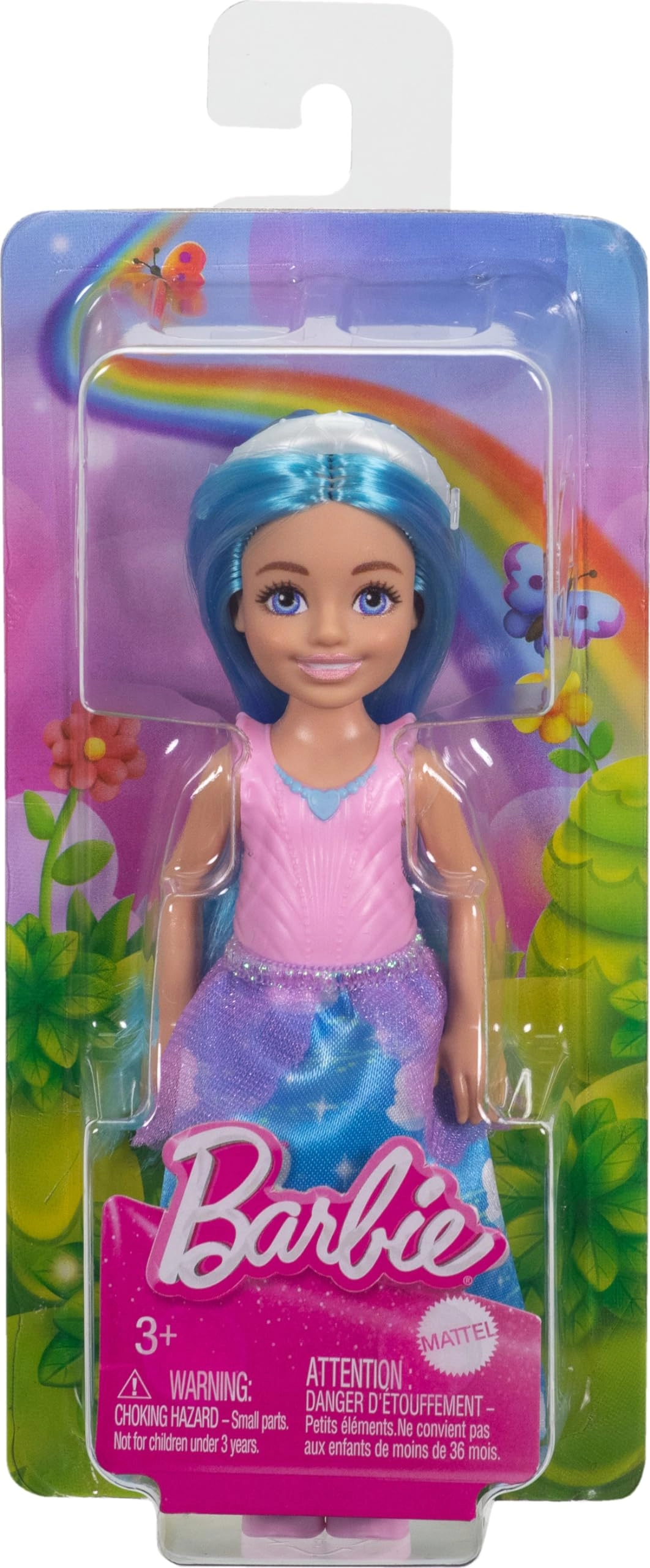 Barbie Chelsea - Blue Hair White Headband Colorful Printed Skirt Ages 3+