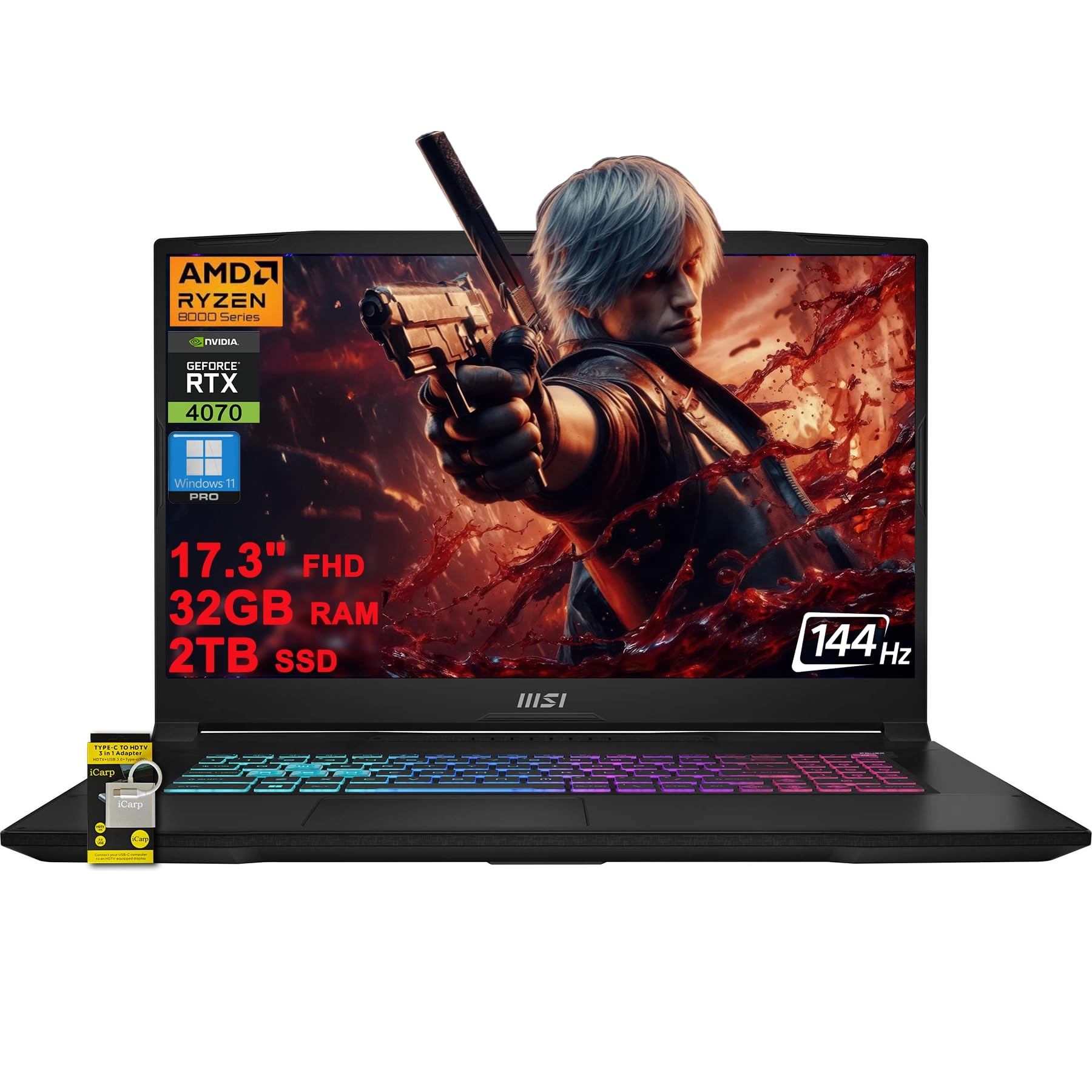 MSI Katana A17 AI - 17.3'' Ryzen 7 8845HS 32GB DDR5 2TB SSD