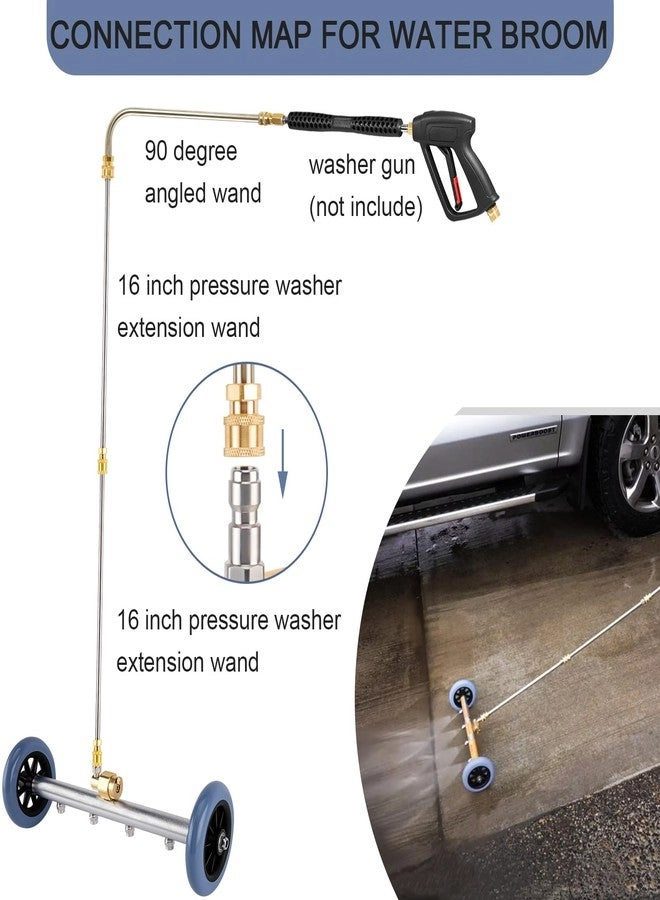 Undercarriage Pressure Washer Attachment - 2in1 16 Inch 4000 PSI