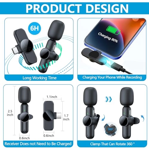 Wireless Microphone - 2pcs 2.4 GHz