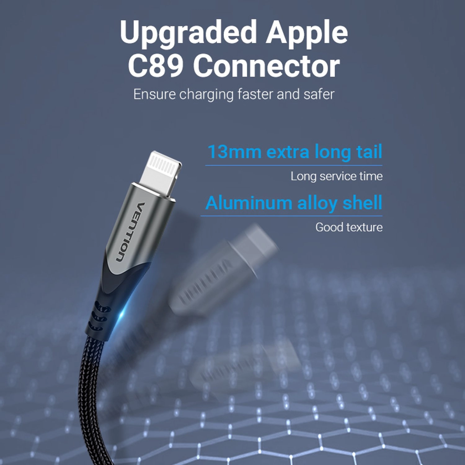USB 2.0 A Male to Lightning Male Cable USB-A to Lightning 2m