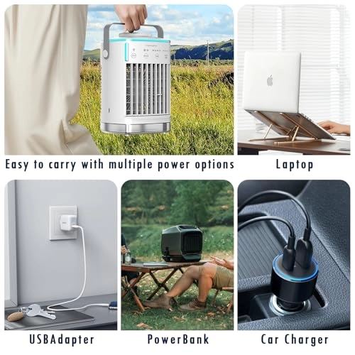 Small Portable Air Conditioner - 700ML 120° Oscillating Type-C