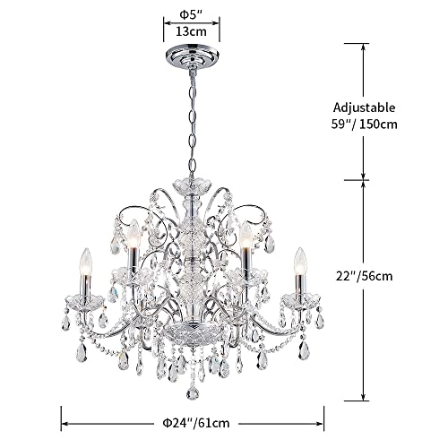 6-Lights Crystal Chandelier