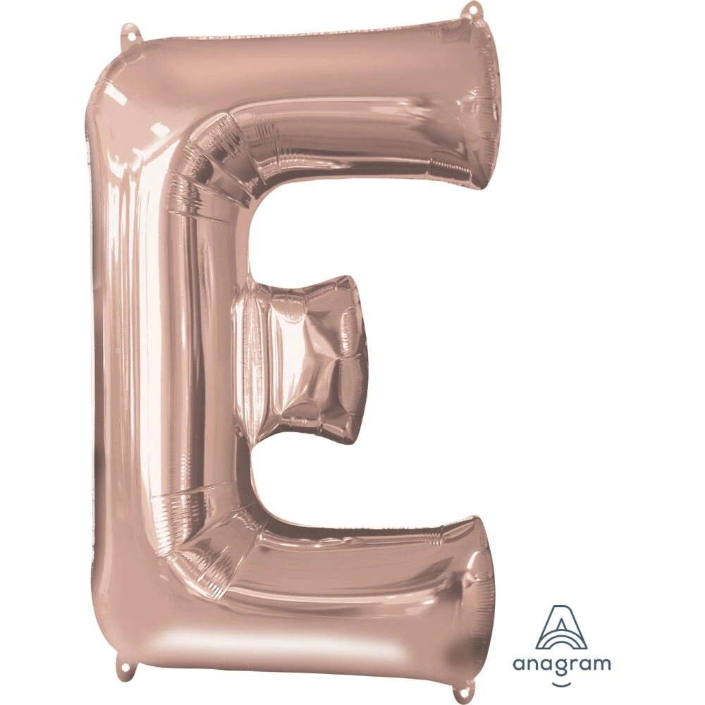 Party Zone Letter E Foil Balloon - 32-Inch Rose Gold