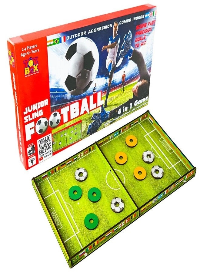 Toysbox 4-in-1 Sling Football - Junior + Colour Strikers + Snakes & Ladders + Ludo 6+ Years