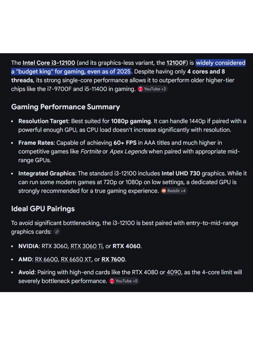 BUDGET KING GAMING PC - i3-12100F 16GB 1TB