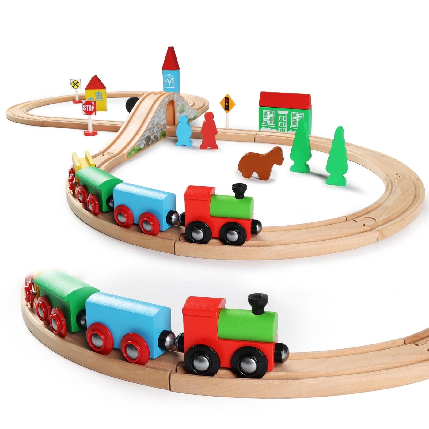 SainSmart Jr. Wooden Train Set - 26 pcs