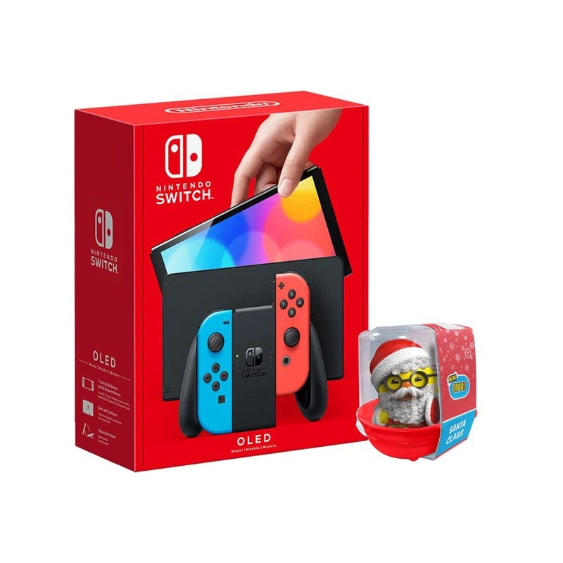 Nintendo Switch OLED - Neon Joy-Con + Tubbz - Santa Claus Large Boxed