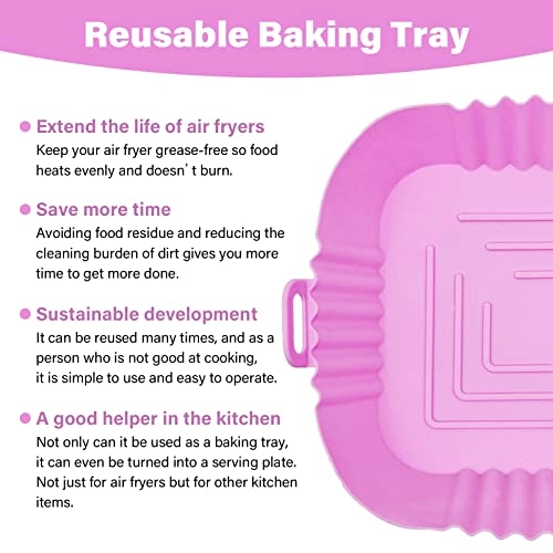 Square Air Fryer Silicone Liners - Food grade silicone 2 piece(s)