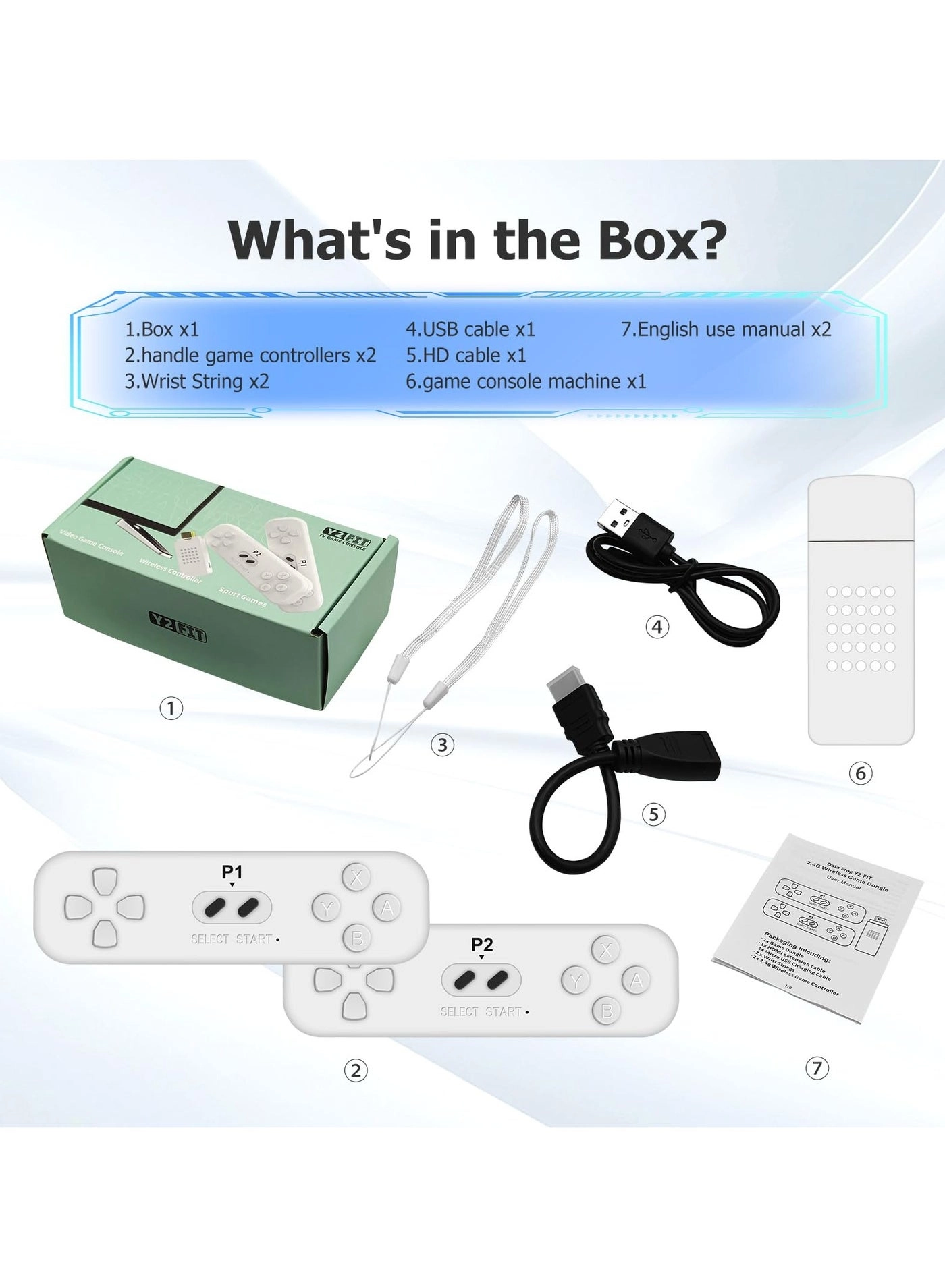 Mini Game Console - 1,000 NES games 2.4G wireless controllers