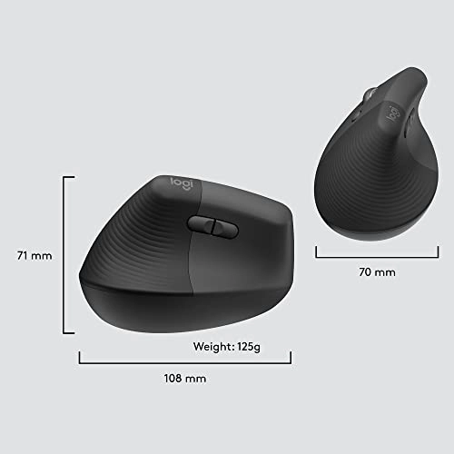 Lift Left-handed Vertical Ergonomic Mouse - Wireless