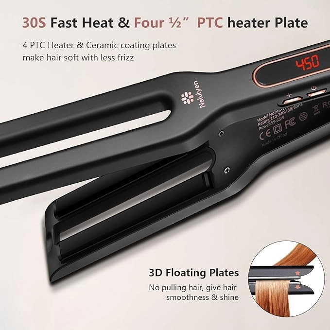 Hair Straighteners - Ceramic Dual Plate Ten-Speed Temperature Control