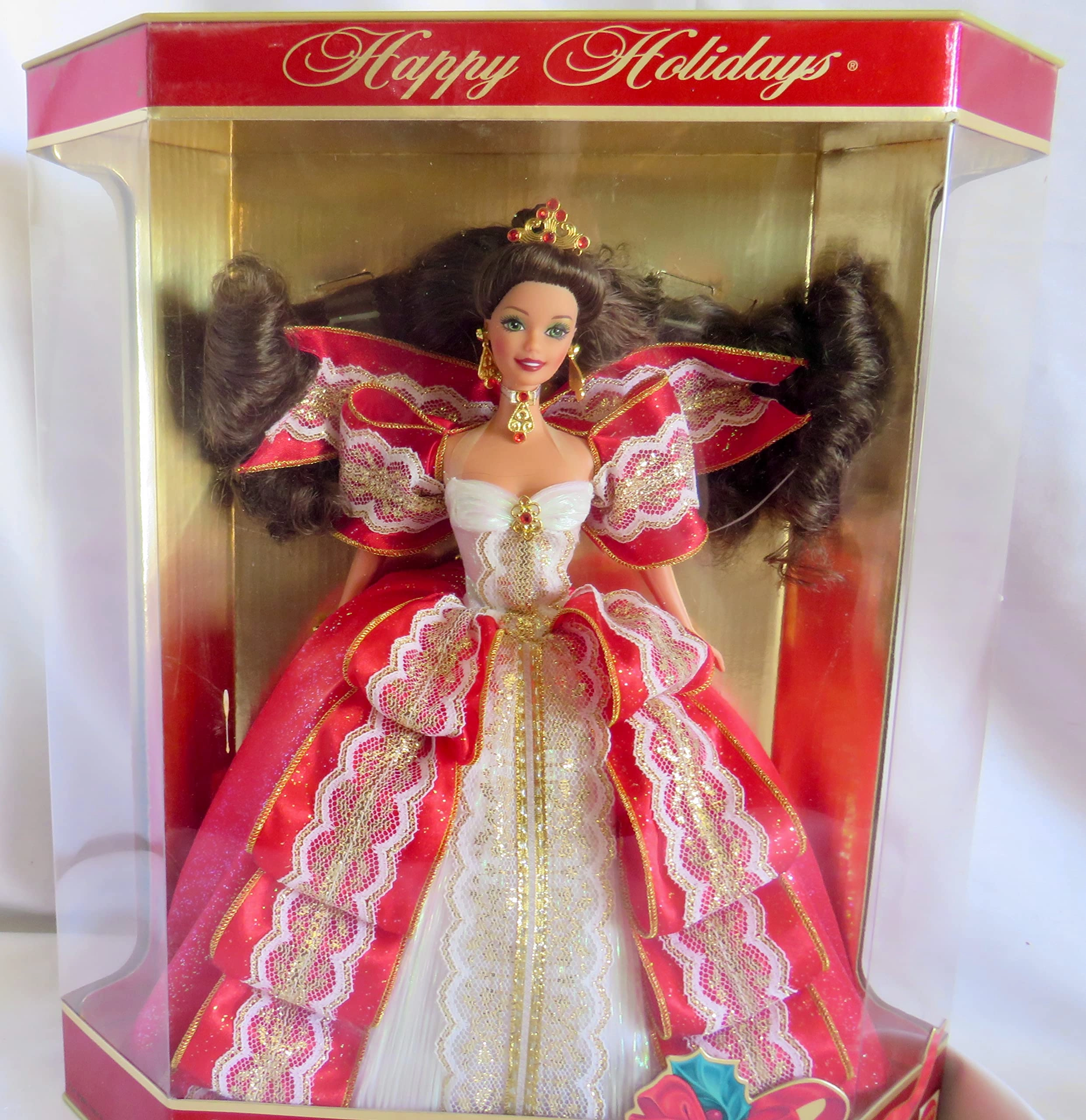 Mattel Barbie Happy Holidays 1997 - Brunette 10th Anniversary Ages 4+