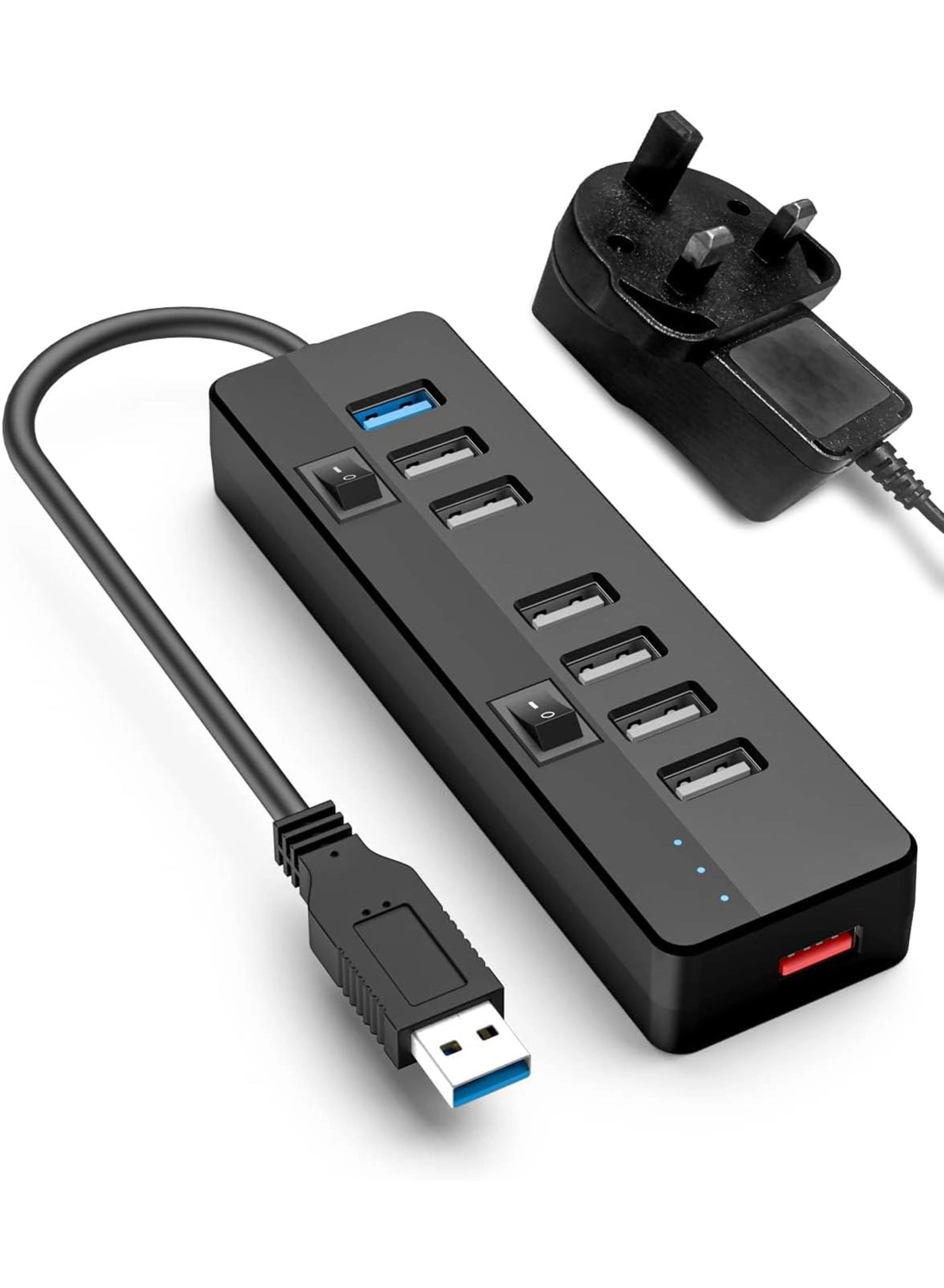 USB 3.0 Hub - 10W Power Adapter 1 Port USB 3.0 6 Port USB 2.0