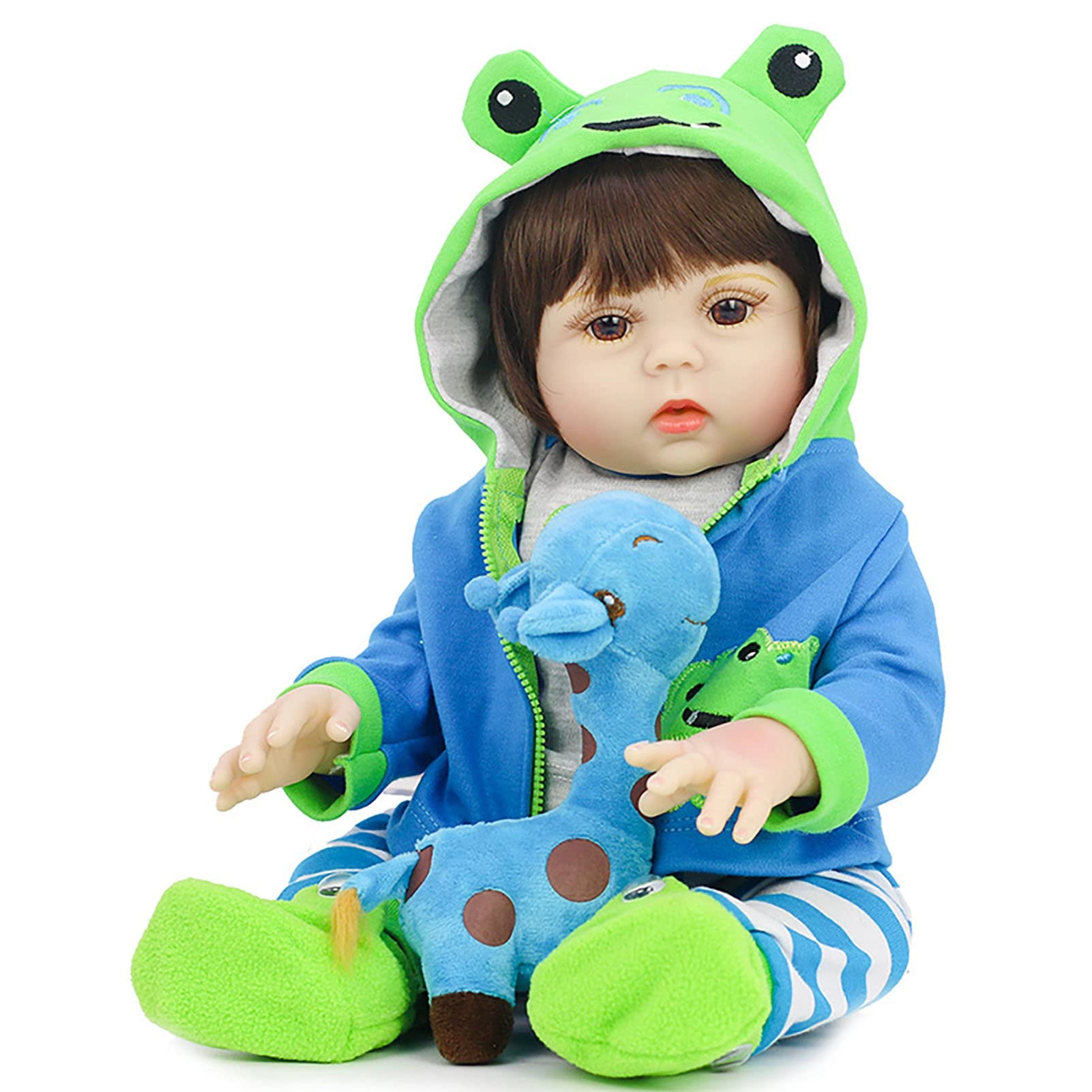 Reborn Baby Doll - 22 Inch Vinyl Brown Eyes