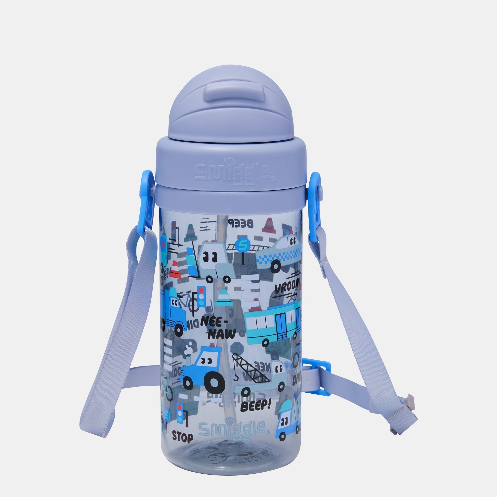 Smiggle Ready Set Go Water Bottle - 400 ml Flip top lid
