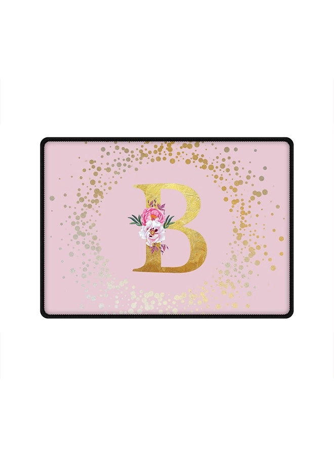 Stylizedd Custom Monogram Initial Letter Floral Pattern Alphabet B Cloth Gaming Mouse Pad - 35x25 cm