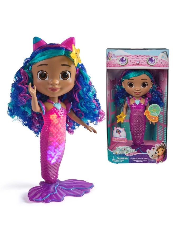 Gabby's Dollhouse Gabby Mermaid Doll - Sing & Shine Waterproof Lights & Sounds Ages 3+
