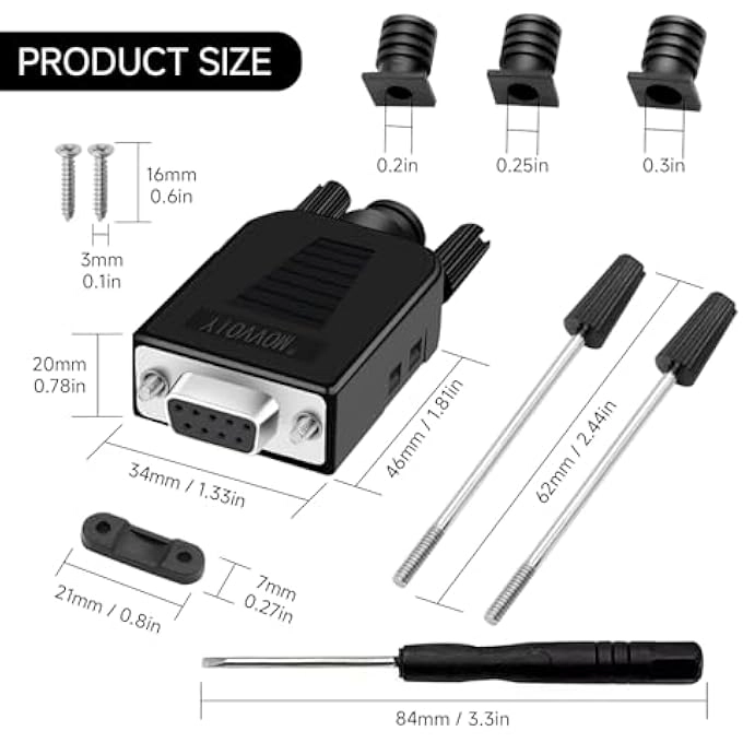 DB9 9PIN SCREW TYPE SERIAL TO TERMINAL FEMALE CONNECTOR ADAPTER