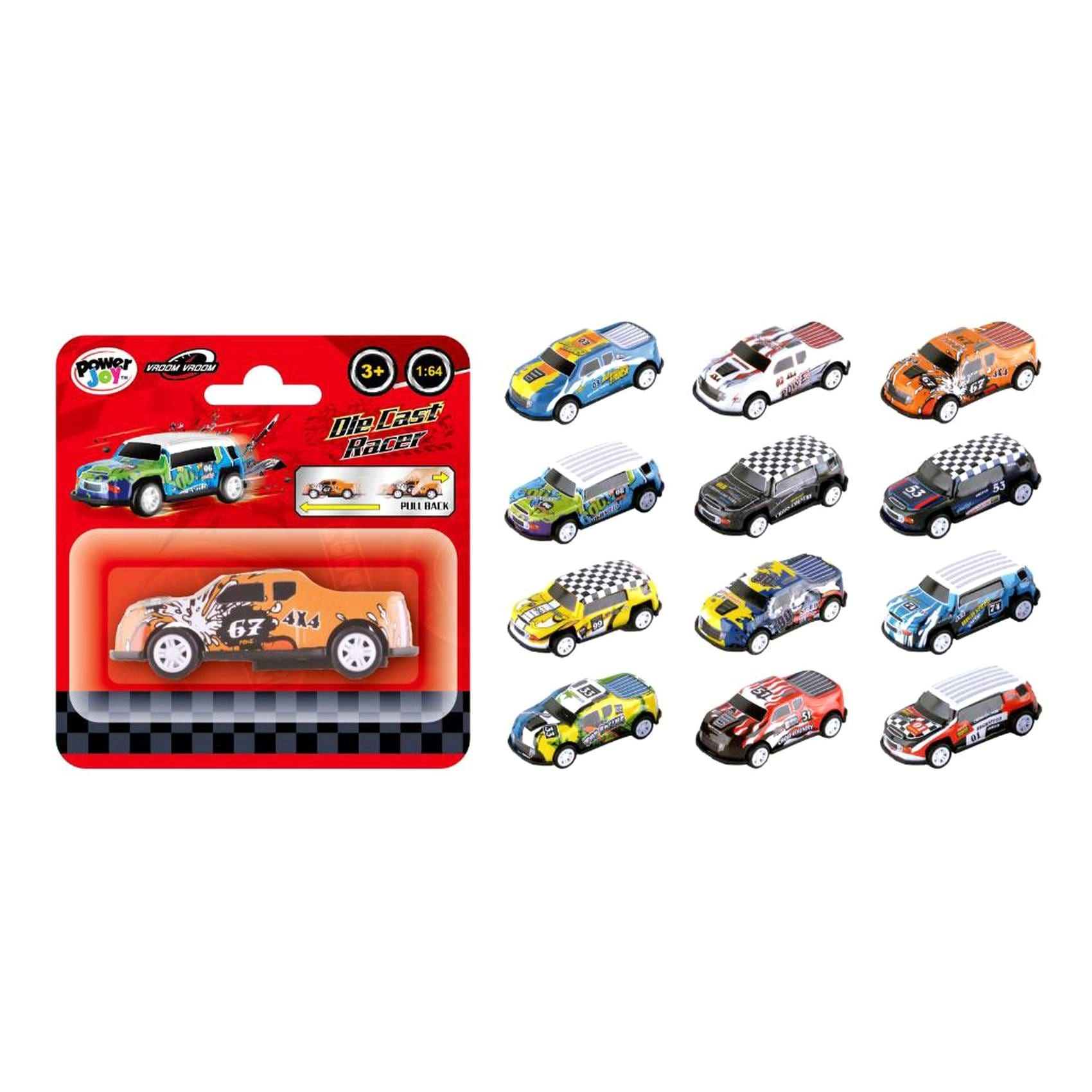 Vroom Vroom Pullback Graphic Car - 1:64 8pcs