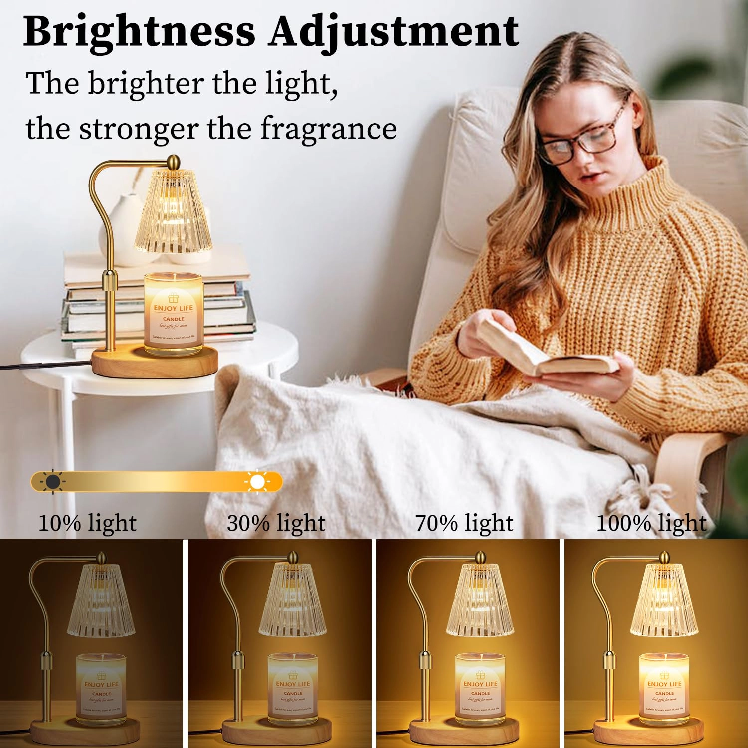 GS073 - Candle Warmer Lamp Adjustable Height 2/4/8H Timer