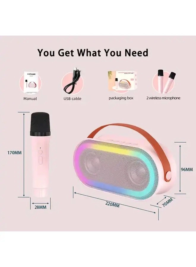 Mini Karaoke Machine - 2 Karaoke Microphones