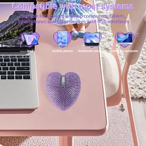 Heart-Shaped Mouse - Bluetooth USB