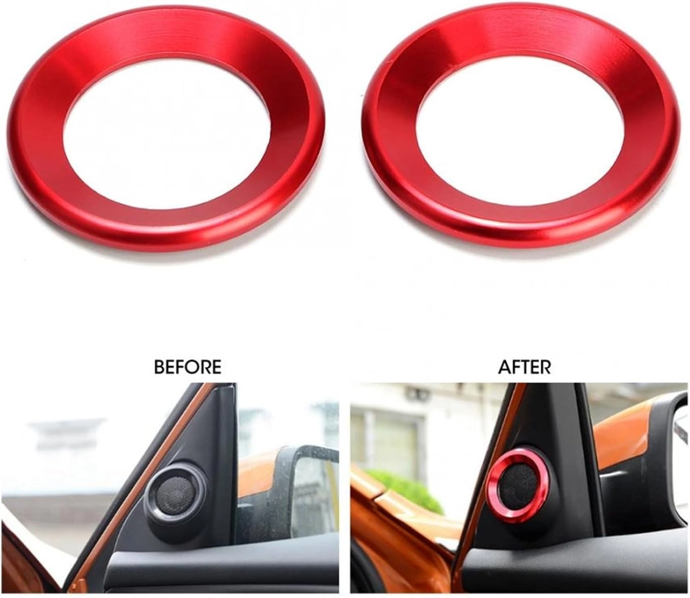 Loudspeaker Circle Trim - 2pcs Red for Civic