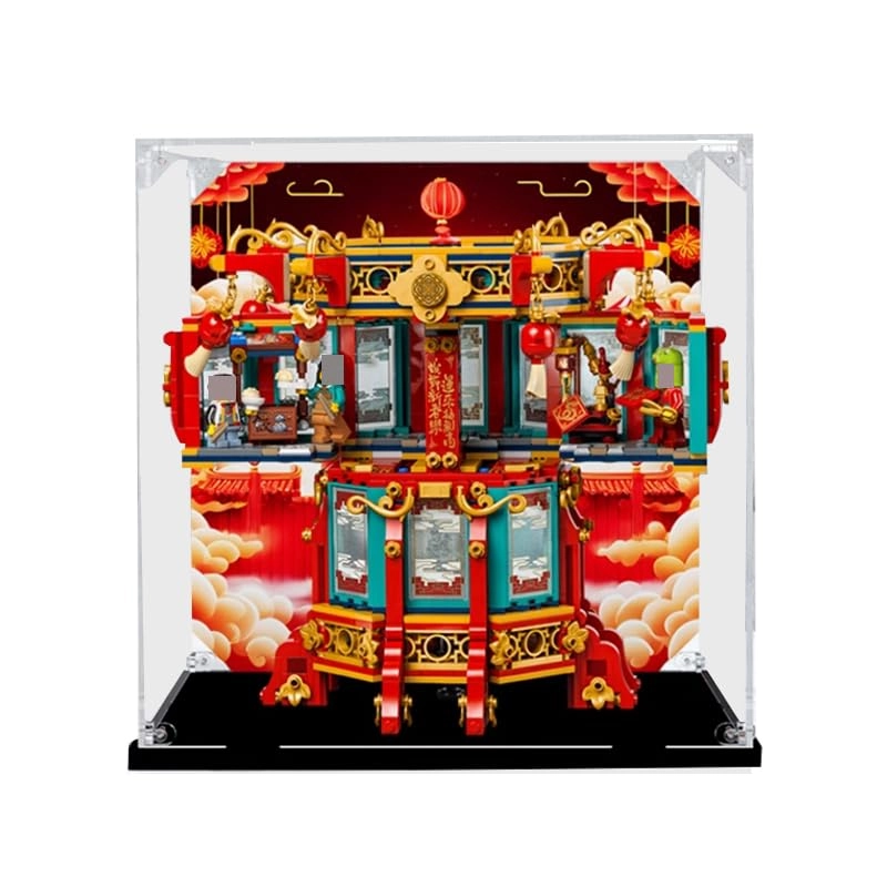 HCAEIOFJ Clear Acrylic Display Case - 25x25x30cm Black Bottom1