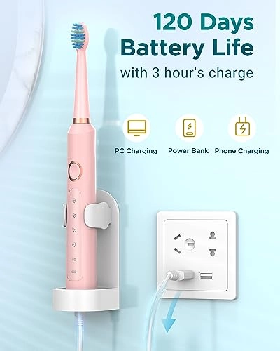 Electric Toothbrush - 8 Brush Heads 5 Modes 2 Minute Timer