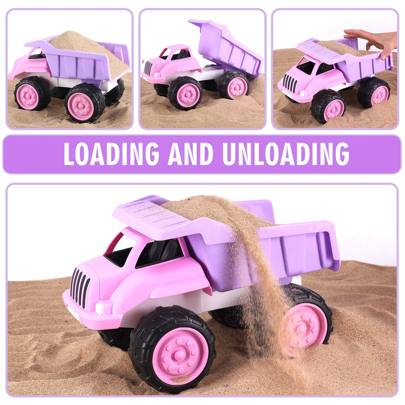 Dump Truck - Pink 11"(L) x 6"(W) x 7"(H)
