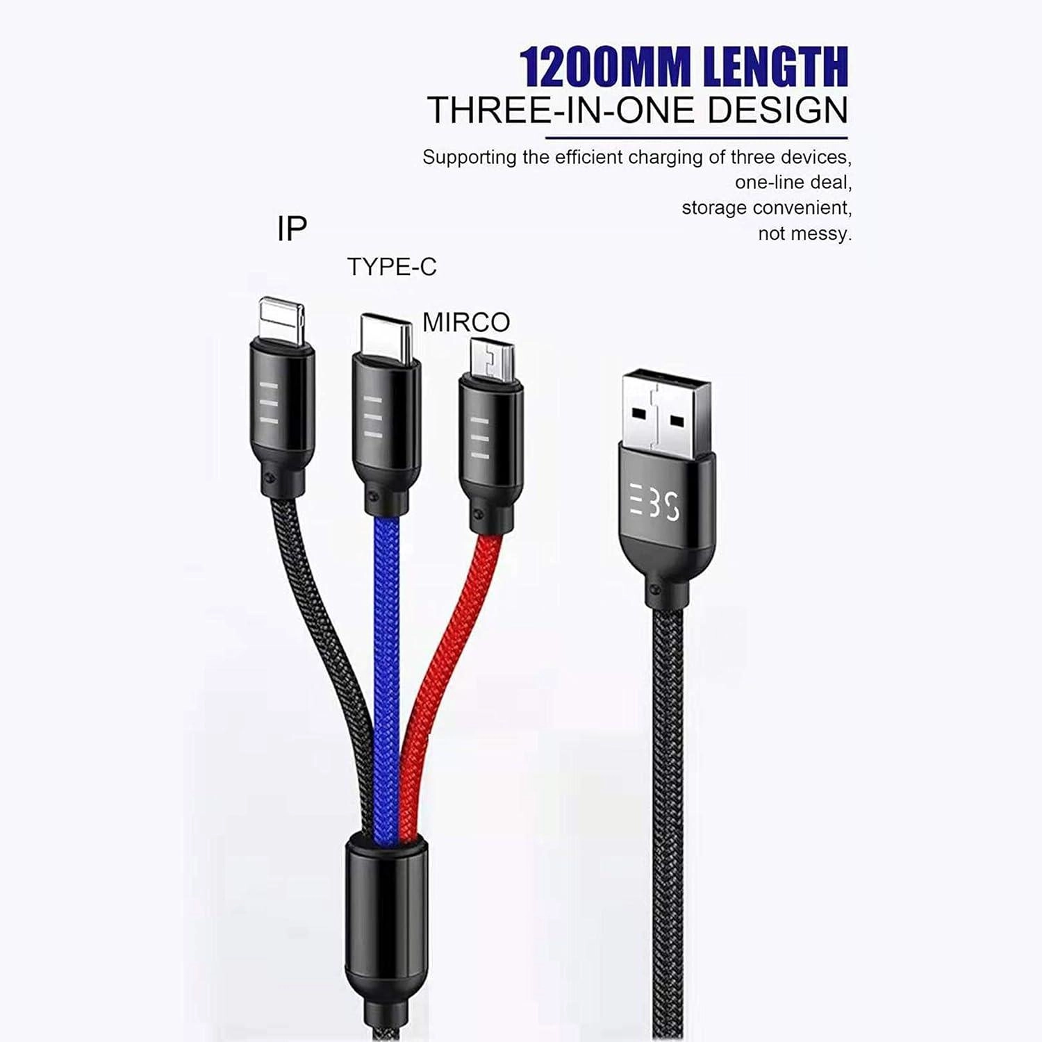 3-in-1 USB Cable 1.2m