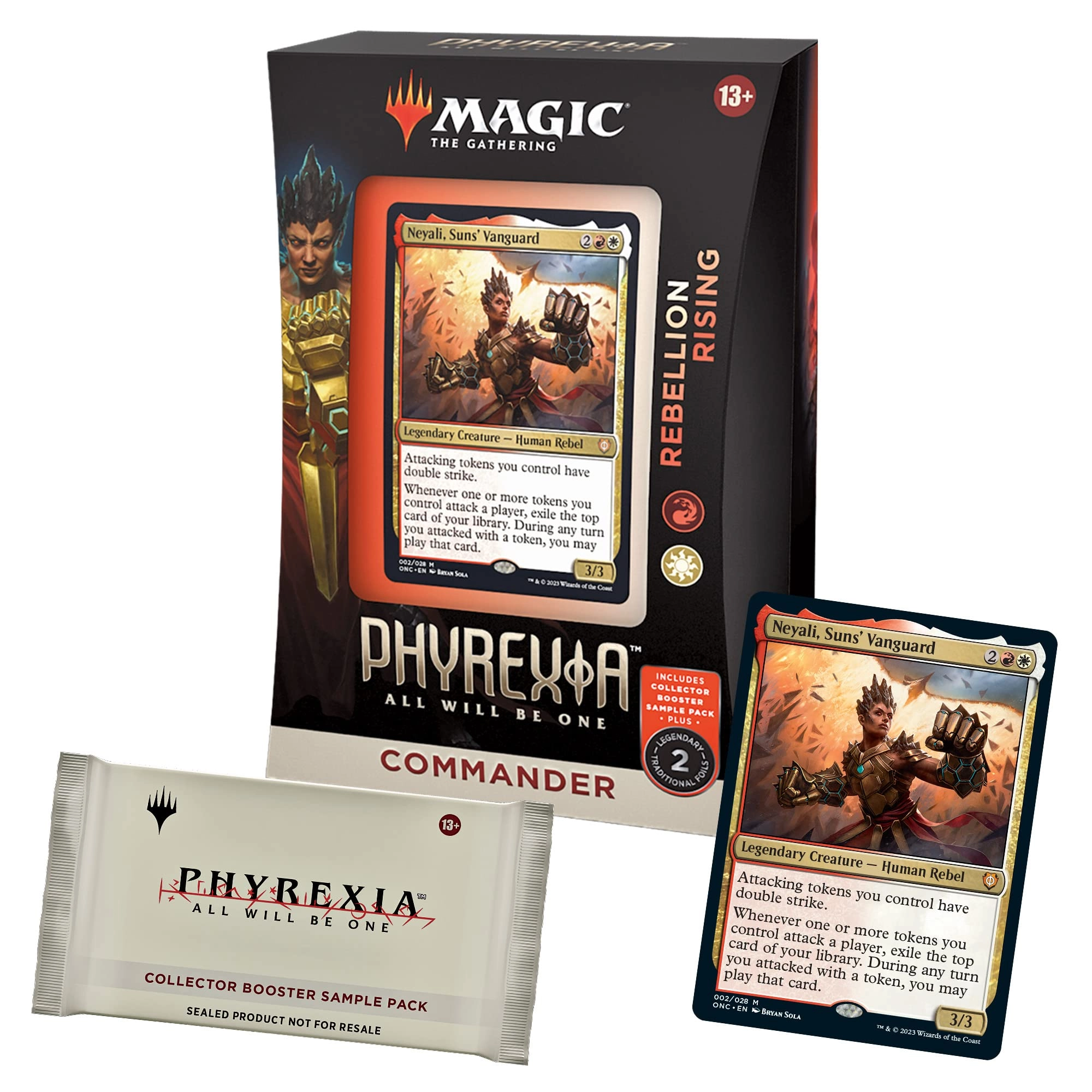 Magic: The Gathering: Phyrexia: All Will Be One Commander Deck - Rebellion Rising - 100-card + Collector Booster Sample Pack - 2-card