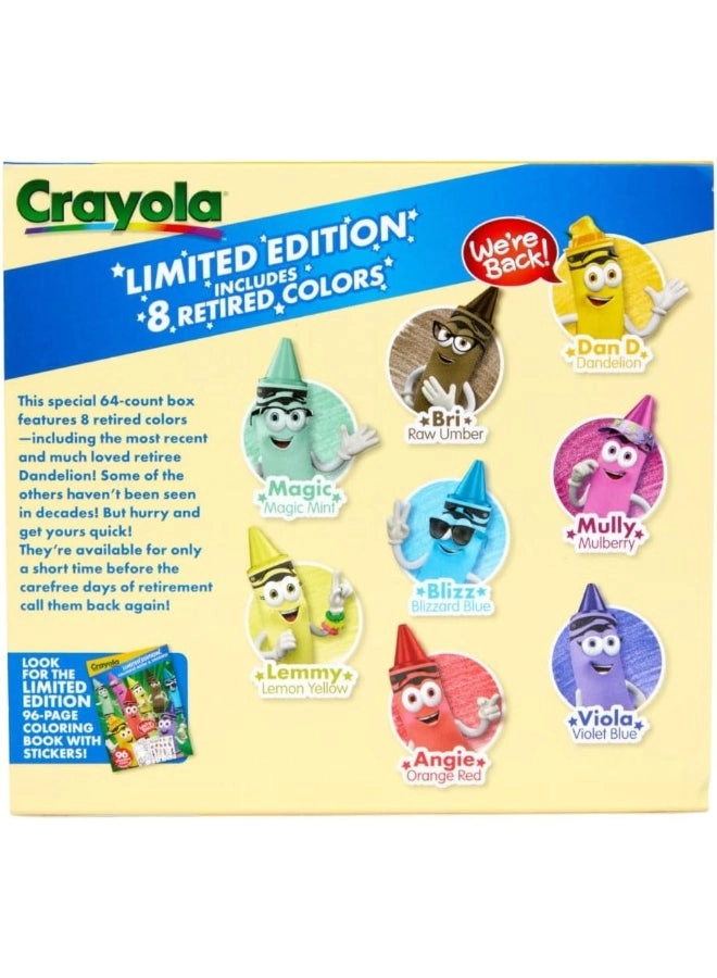 Limited Edition Crayons - Retired Colors - 64 Pcs