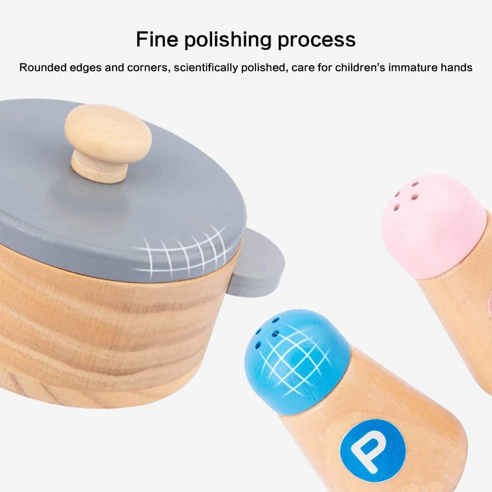 Kids Wooden Cooking Toy Set (5551007-MSN22008-C)