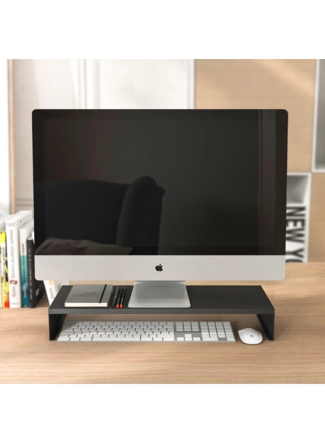 Monitor Stand Riser - Carbon Steel Keyboard Storage Black