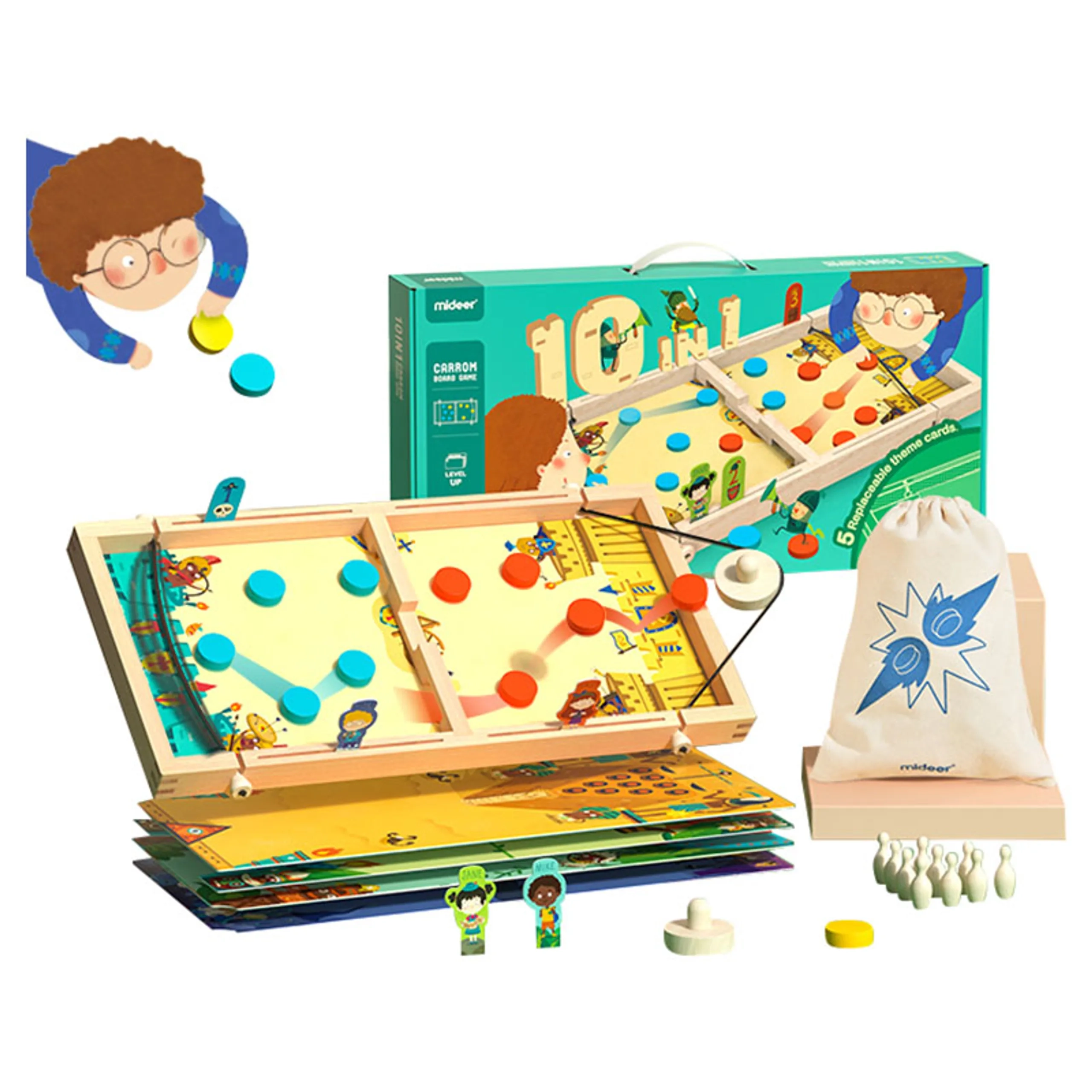 MIDEER 10-in-1 Carrom