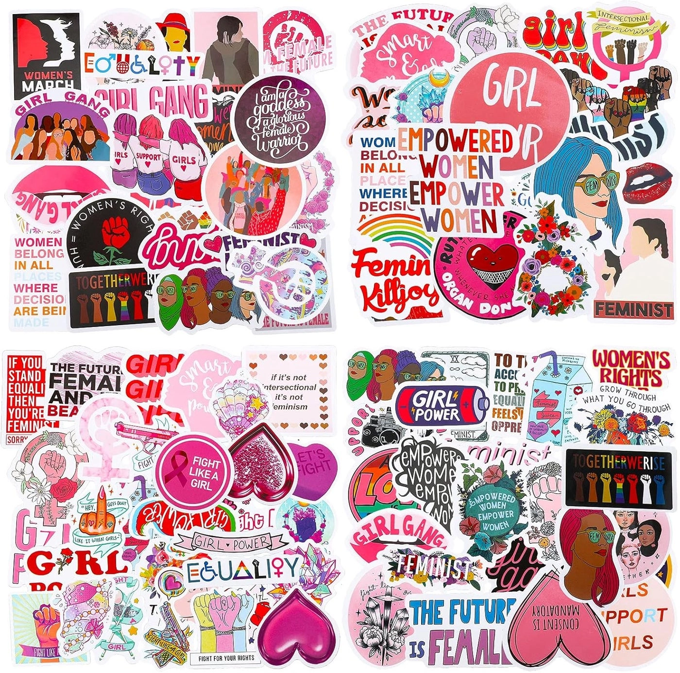 cheekyglo Feminist Stickers - vinyl 150 Pieces